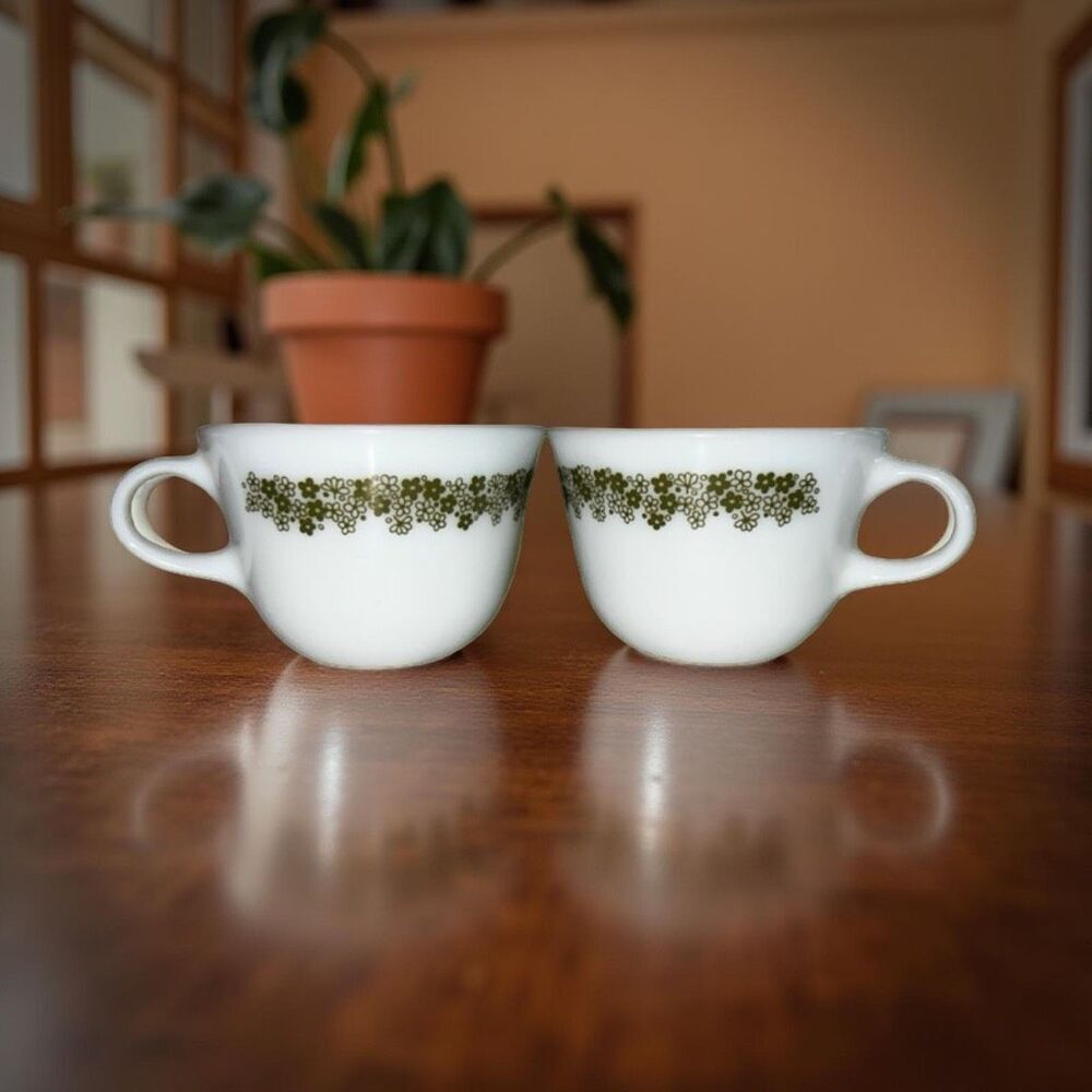 Vintage Pyrex Spring Blossom Cups Set of 2
